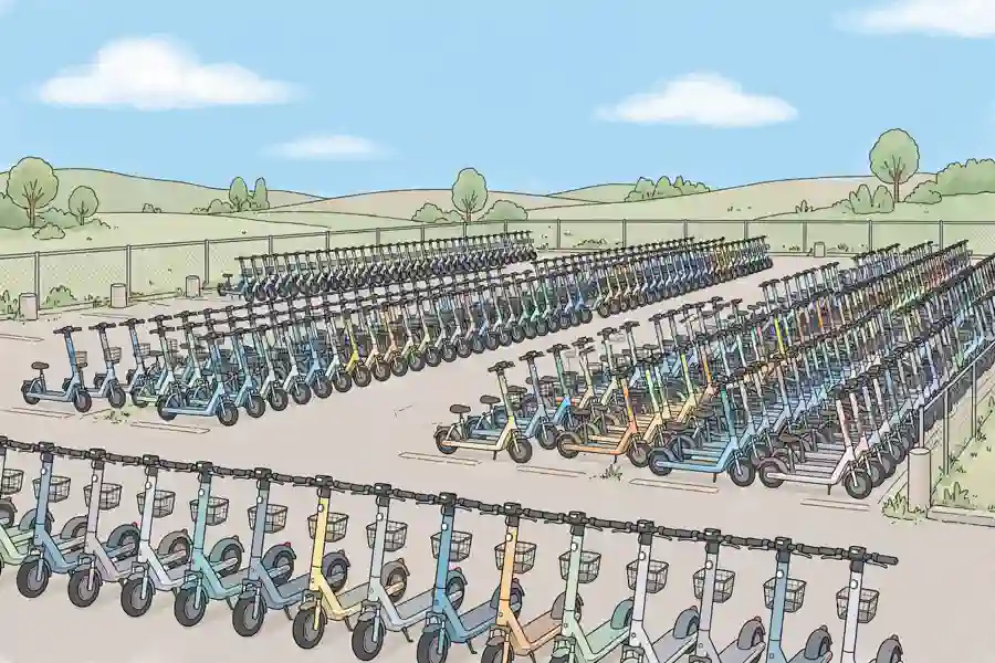 CM e-bike scheme distribution date: rows of electric scooters ready for Punjab's November rollout (illustration)