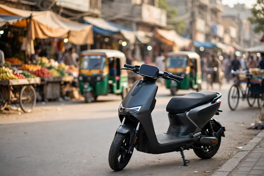 Electric bike subsidy Pakistan: an e-scooter on a Pakistani city street